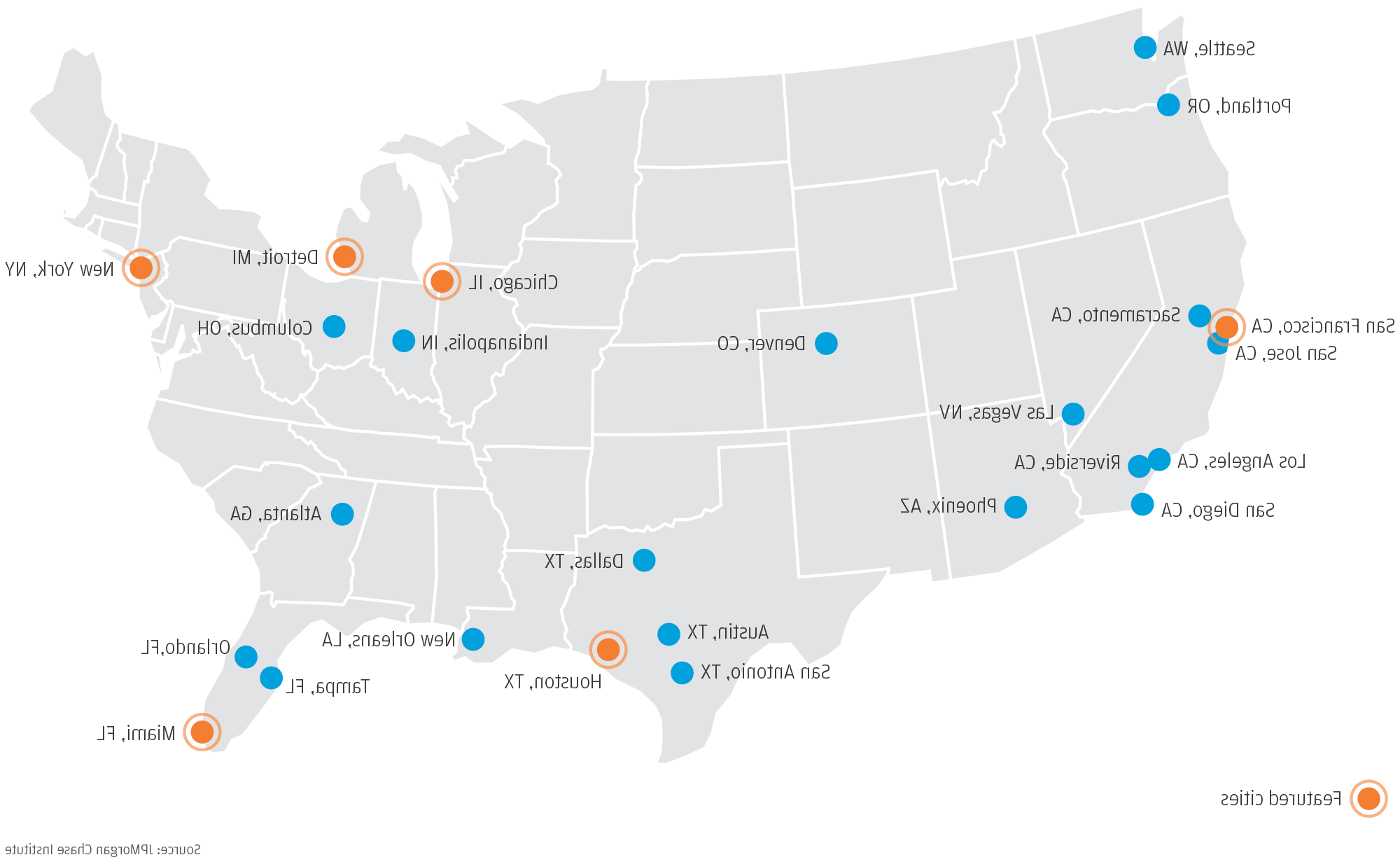 在我们的样本中显示大都市地区的地图